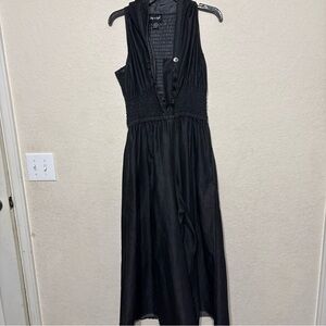 Elegant Black Button-Front Jumpsuit